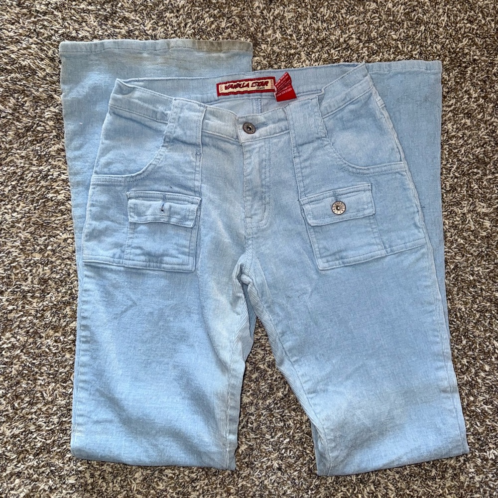 Vanilla Star Blue Corduroy Flare Pants
